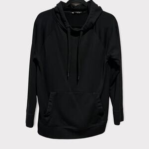 Athleta Black Hooded Pullover Sweatshirt size S